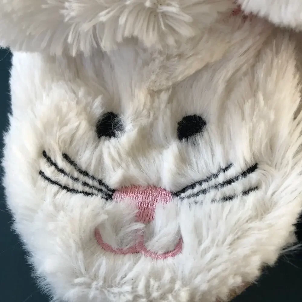 Hatley Little Blue House Kids Fuzzy Slouch Slippers Kitty Cat White Size S (5-7)